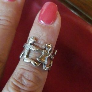 Cute stamped sterling ring